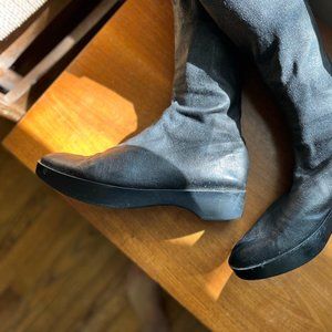 stretchy platform leather robert clergerie fairy whimsy shimmer grunge calf boot